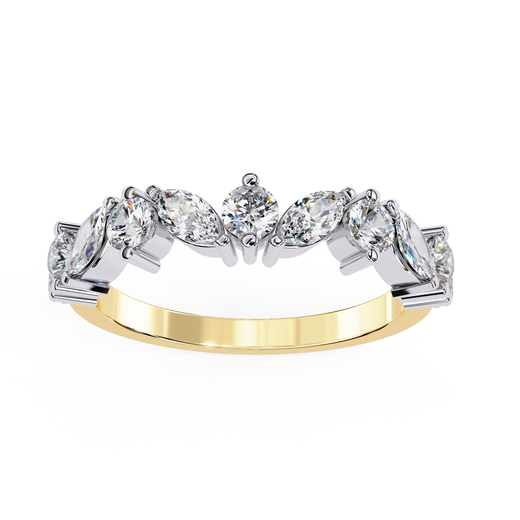 Solitairekart 0.9ct Natural Diamond Marquise Majesty Band - HI Color, VS-SI Clarity